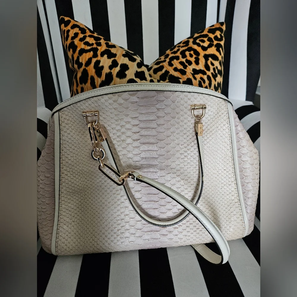 Coach Madison Embossed Python Leather Satchel - Picture 2 of 11